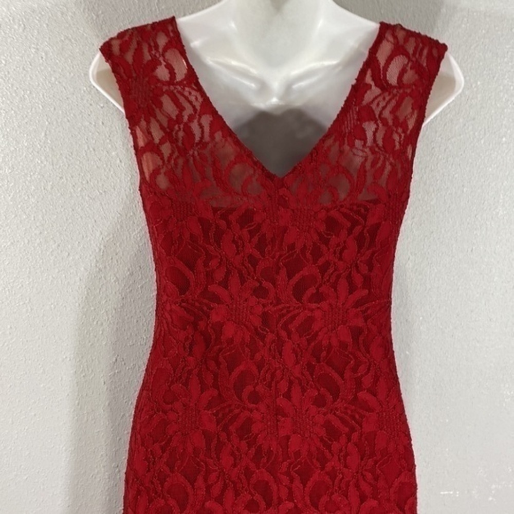 Lauren Ralph Lauren Red Lace Sheath Dress - Picture 10 of 13